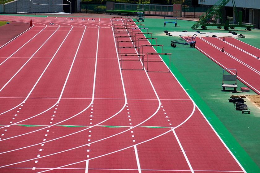 Sportplatz nach der Fertigstellung